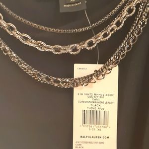 Ralph Lauren cashmere top with chain straps